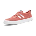Modische Herren-Canvas-Sneaker in Orange mit weißen Streifen und Schnürung-Design - 38 / Ziegelrot
