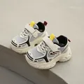Stylish breathable mesh children's sneakers with soft sole for casual wear - Size 22 (Inner Length 13.5cm) / Black (A9828)