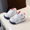 Breathable mesh toddler walking shoes with cute panda design and soft soles - 11.5cm (Size 16) / Blue (MT60)