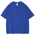 Camiseta transpirable de manga corta para hombre azul real casual de tela de algodón suave - Azul Klein