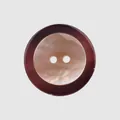 High-end round black butterfly shell button with burgundy rim for luxury apparel sewing - 20L (13.0mm) / Red-Brown Edge