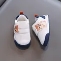 Toddler walking shoes featuring a cute cartoon squirrel design and soft non-slip blue sole - Squirrel Style / Size 16 (Inner Length 12.5cm) / Dark Blue