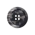 Premium black resin decorative button with artistic white marble splatter for elegant apparel - 15mm / Dark Gray Marble (Color 08)