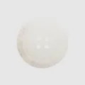 Premium white resin decorative button with four holes and elegant textured frosted rim - 15mm / White (Color 01)