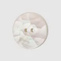 Premium white mother-of-pearl shell button with natural mosaic texture for high-end clothing - 24L(15.0mm) / White