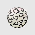 Bouton rond haut de gamme en nacre blanche avec un motif imprimé léopard noir - Imprimé Léopard Foncé (09#)