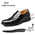 Schwarze Lacklederschuhe für Herren mit versteckter 6 cm Erhöhung für Business - 38 / 6cm Unsichtbare Erhöhung / Schwarz