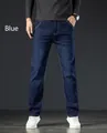 Jeans in denim blu scuro elasticizzati a gamba dritta da uomo per la primavera e l'autunno - 29 / Pantaloni e gonne / Blu