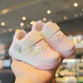 Scarpe da passeggio per neonati in rete rosa con suole morbide e grazioso dettaglio stella - Rosa