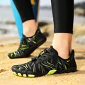 Quick-dry breathable water shoes with black and lime green pattern for beach and hiking - 36 / Black Green