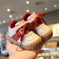 Breathable mesh toddler walking shoes with soft anti-slip soles and panda detail. - Size 16 (Inner Length 12cm) / Red
