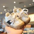 Cute panda mesh breathable baby walking shoes with soft non-slip soles for boys - Size 17 (Inner Length 12.5cm) / Black