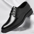 Chaussures Derby classiques en cuir noir pour hommes, idéales pour bureau et mariages - 38 / Style Formel Classique