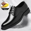 Chaussure classique en cuir noir avec une demi-semelle rehaussante de 1,2 cm - 38 / Style Noir Rehaussant / Semelle Intérieure de 1,2 cm