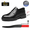 8cm höhenvergrößernde Herren-Business-Schuhe mit atmungsaktivem Hohlraumdesign - 37 / 8cm Höhensteigernder Hohler Stil (9102-1) / Schwarz