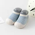 Scarpe calzino per neonati traspiranti e antiscivolo con design a righe bianche e blu - Lunghezza Interna 11 / Azzurro