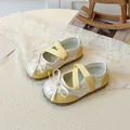 Elegante Prinzessinnenschuhe für Mädchen mit Schleife in Silber und Gelb Farbmix - Gelb
