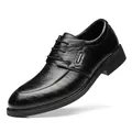 Klassische schwarze Leder Derby-Schuhe für Herren für formelle Business-Anlässe - Schwarz