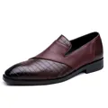 Braune Herren-Anzugschuhe aus Leder mit Kroko-Prägung für geschäftliche Anlässe - 38 / Braun