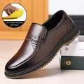 Mocassins business en cuir marron pour hommes avec demi-semelle compensée de 1,2 cm. - 38 / Style Rehaussant (Demi-Semelle 1.2cm) / Marron