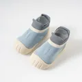 Soft sole baby walking shoes in light blue knit with anti-slip design - Internal Length 11.5cm / Blue (F112)
