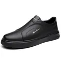 Elegantes mocasines de cuero negro para hombre con suela suave antideslizante y cómoda - 38 / Mocasines (Z8899) / Negro