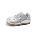 Sneakers stile balletto in metallo argento per bambine con ricami floreali viola - Taglie 22-26 Confezione all'Ingrosso / Argento