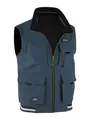 Men's reversible casual multi-pocket outdoor vest in dusty blue with stand collar - XS / Tops / Blue/Black