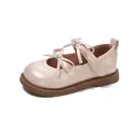 Zapatos Mary Jane rosas para niñas con doble lazo y suela suave - Tallas 22-25 (Pack de 4 Pares) / Rosa