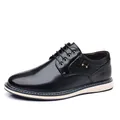 Zapato casual para hombre en cuero negro con cordones y una suela de crema elegante - 40 / Negro