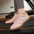 Pink wide-toe barefoot sports sneakers for indoor fitness and walking training - 36 / Pink