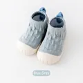 Blue-grey soft-soled baby walking shoes with breathable knitted upper design - Internal Length 11.5cm / Blue