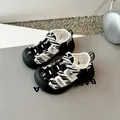 Toddler zebra pattern closed-toe sandals for outdoor summer beach walking and play - Size 21 (Inner length 13.5CM) / Zebra Print
