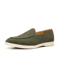 Mocasines casuales de ante verde oliva para hombre con suela de goma suave y cómoda - 39 / Verde