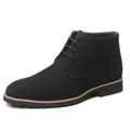 Botas chukka de gamuza negra para hombre con cordones y suela de caucho - 38 / Negro