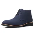 Clásicas botas chukka de gamuza azul marino para hombre con cordones - 38 / Azul