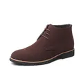 Botines chukka de hombre en ante marrón oscuro con cordones y suela de goma resistente - 38 / Marrón