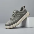 Baskets décontractées vert et gris pour hommes avec semelle épaisse respirante et tissu - 38 / Gris