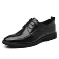 Chaussures formelles classiques en cuir noir pour hommes avec un design élégant à lacets - 37 / Noir (Toutes saisons)