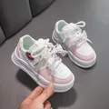 Baskets roses et blanches pour filles avec nœuds en dentelle à carreaux pour un style décontracté. - 30 / Rose