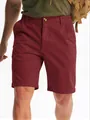 Detail shot of men's quick-dry outdoor cargo shorts in burgundy with elastic waist - S / Bottoms / Burgundy