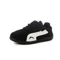 Sneaker da bambino in mesh traspirante nere con dettagli bianchi e chiusura a strappo - Nero