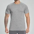 Men's breathable seamless athletic t-shirt in marled grey with a slim fit design - S / Tops / Birch Gray
