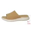 Sandalia de plataforma de punto beige con detalle de medida de tacón de 4 cm - Camel