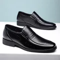 Chaussures classiques en cuir d'affaires noires creuses pour hommes, hausse 6 cm - 37 / Noir Évidé (Grandissant)