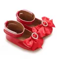 Elegante rote Lacklederschuhe für Kleinkinder mit funkelndem Strass-Schleifen-Detail - Rot