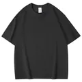 Classic black men's short-sleeved t-shirt with a comfortable round neck design - Dark Gray