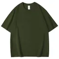 Classic men's olive green short sleeve moisture-wicking basic crew neck t-shirt - Dark Green