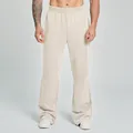 Men's fashionable wide-leg flared sweatpants in light beige cream color casual - S / Bottoms / Bright yellow