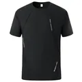 Schwarzes schnelltrocknendes Herren Sport T-Shirt mit Night Exercise Aufdruck - XS / Oberteile / Schwarz